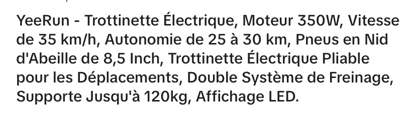 Trottinette électrique 350w